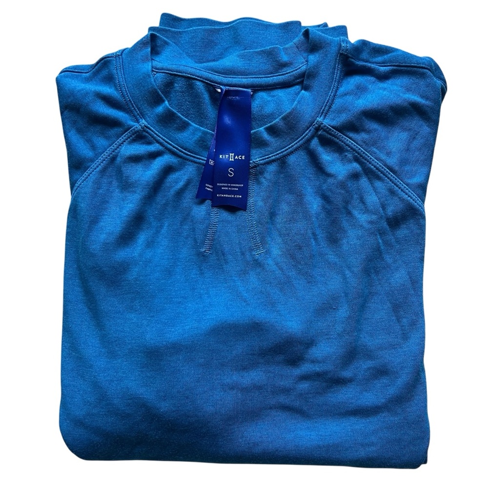 Kit and Ace Blue Soft Comfy Crew-Neck Activewear Long Sleeve Top Size S